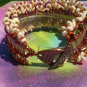 Double Super Duo Edged Cuff Bracelet